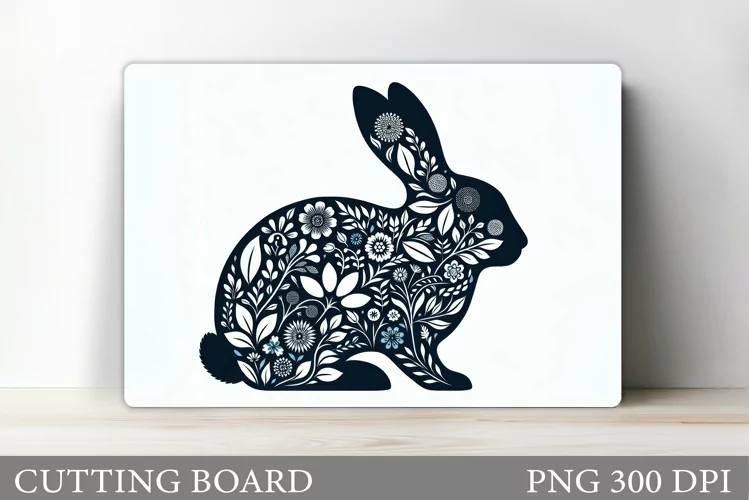 Floral Bunny Cutting Board Design. Bunny Sublimation