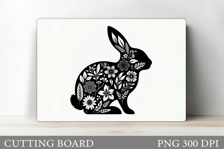 Floral Bunny Cutting Board Design. Bunny Sublimation