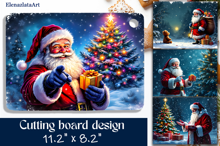 Sublimation cutting board Santa Claus, Sublimation Winter