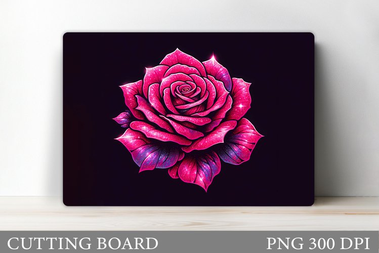 Rose Cutting Board Sublimation. Flowers Cutting Board Design example image 1