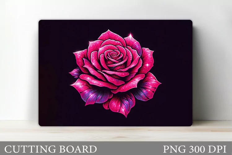 Rose Cutting Board Sublimation. Flowers Cutting Board Design