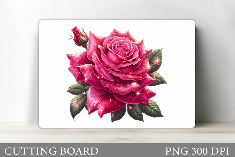 Rose Cutting Board Sublimation. Flowers Cutting Board Design