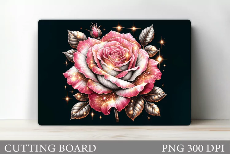 Rose Cutting Board Sublimation. Flowers Cutting Board Design