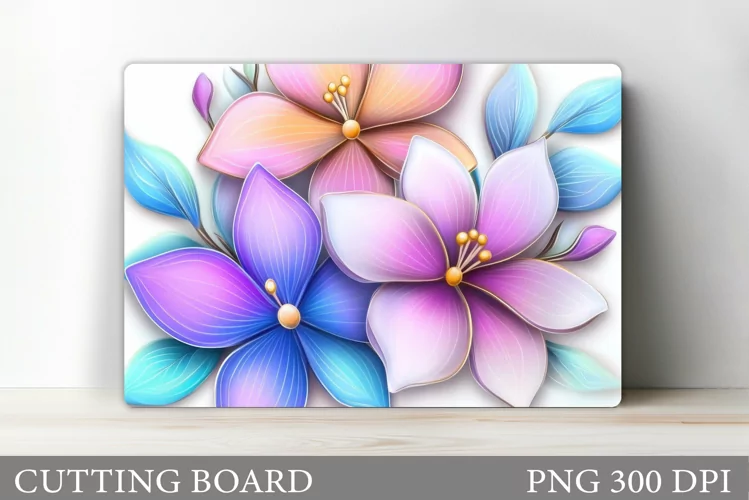 Flowers Cutting Board. Floral Cutting Board Sublimation