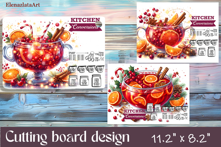 Christmas cocktail Design|Cutting Board Sublimation
