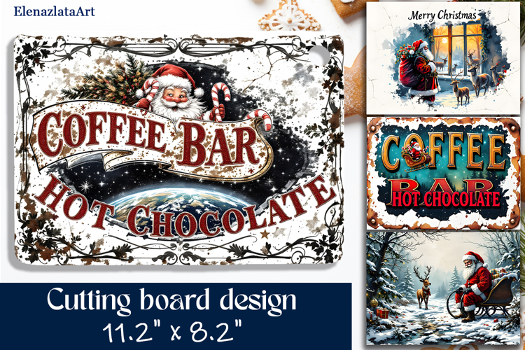 Sublimation cutting board Santa Claus, Sublimation Winter