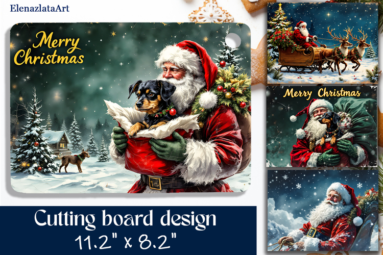 Sublimation cutting board Santa Claus, Sublimation Winter