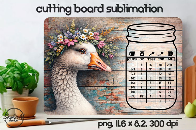 Goose Cutting Board Sublimation Design