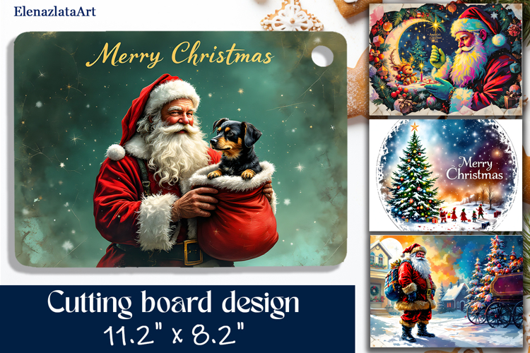 Sublimation cutting board Santa Claus, Sublimation Winter