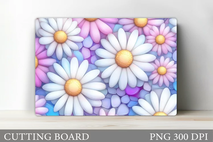 Daisy Flowers Cutting Board. Flowers Kitchen Cutting Design