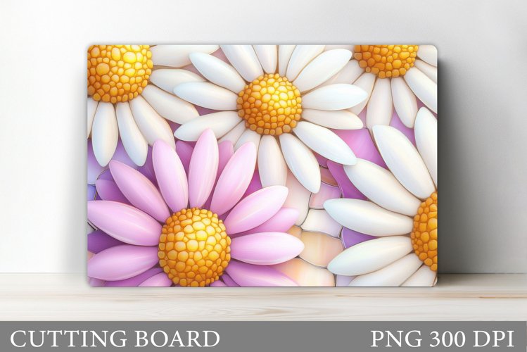 Daisy Flowers Cutting Board. Flowers Kitchen Cutting Board example image 1