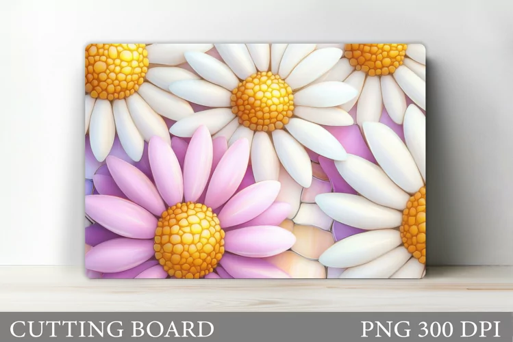 Daisy Flowers Cutting Board. Flowers Kitchen Cutting Board