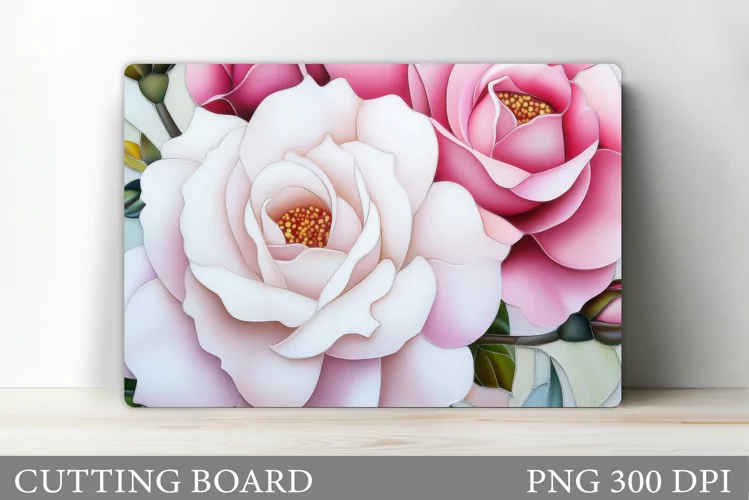 Roses Cutting Board Design. Flowers Cutting Board