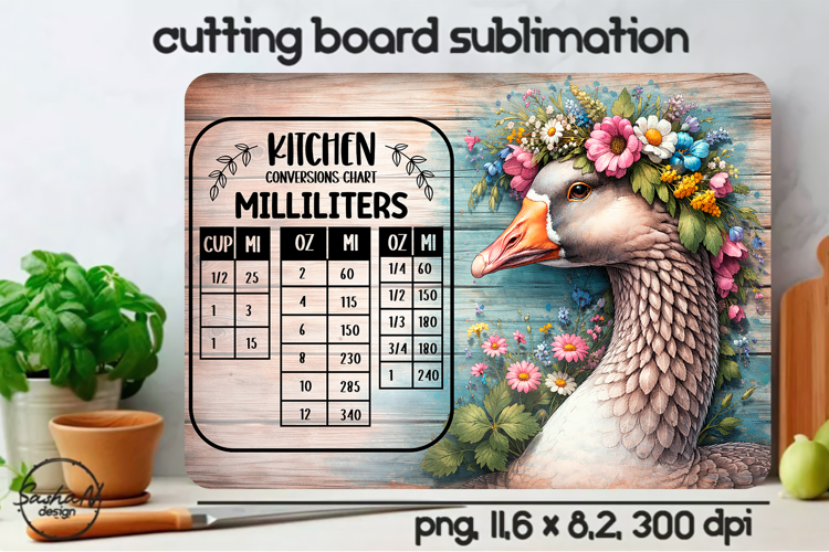 Goose Cutting Board Sublimation Design