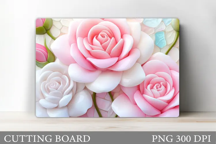 Roses Cutting Board Design. Roses Sublimation