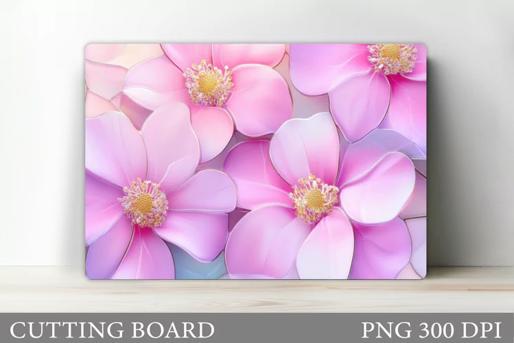 Flowers Cutting Board Sublimation. Wildflowers Cutting Board