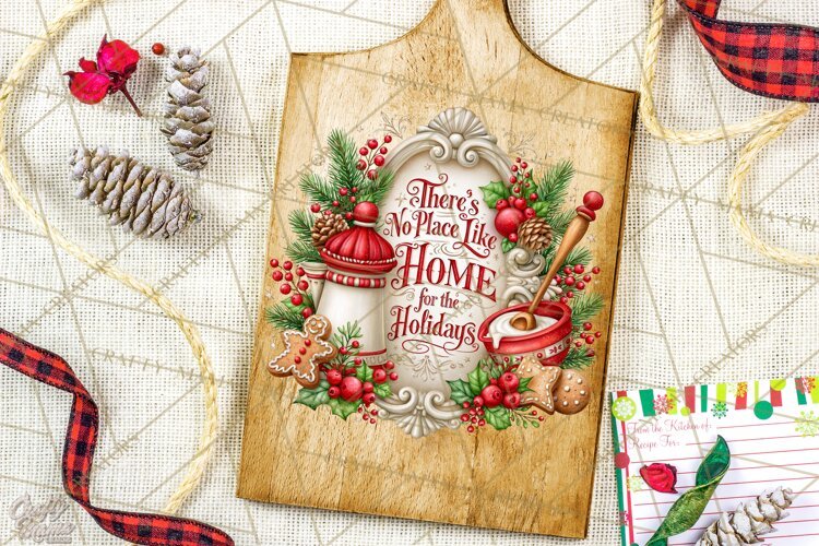 Kitchen Sayings, Cutting Board Quotes PNG, Vintage Tea Towel example image 1
