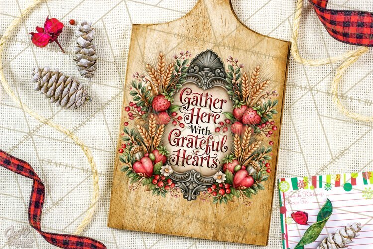 Kitchen Sayings, Cutting Board Quotes PNG, Vintage Tea Towel example image 1