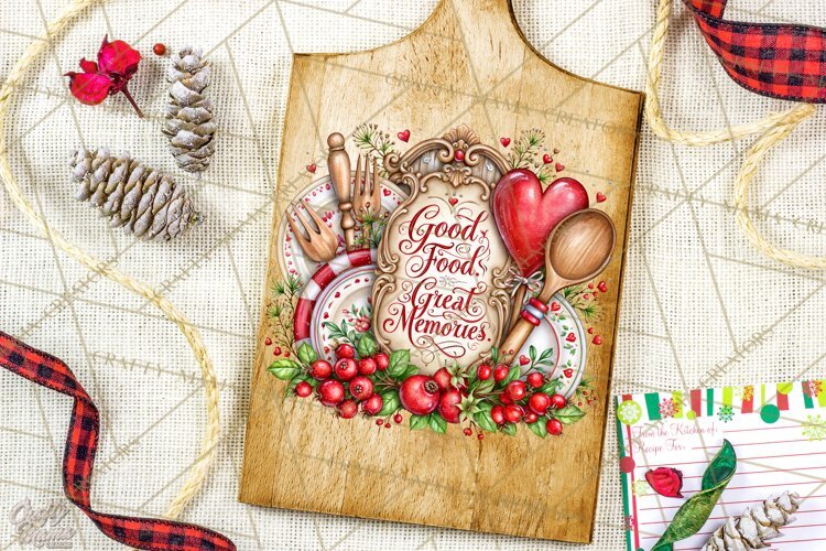 Kitchen Sayings, Cutting Board Quotes PNG, Vintage Tea Towel example image 1
