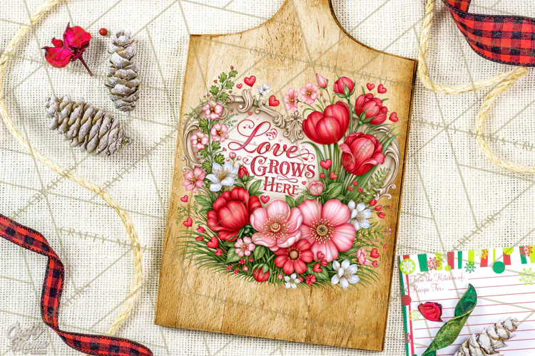 Kitchen Sayings, Cutting Board Quotes PNG, Vintage Tea Towel