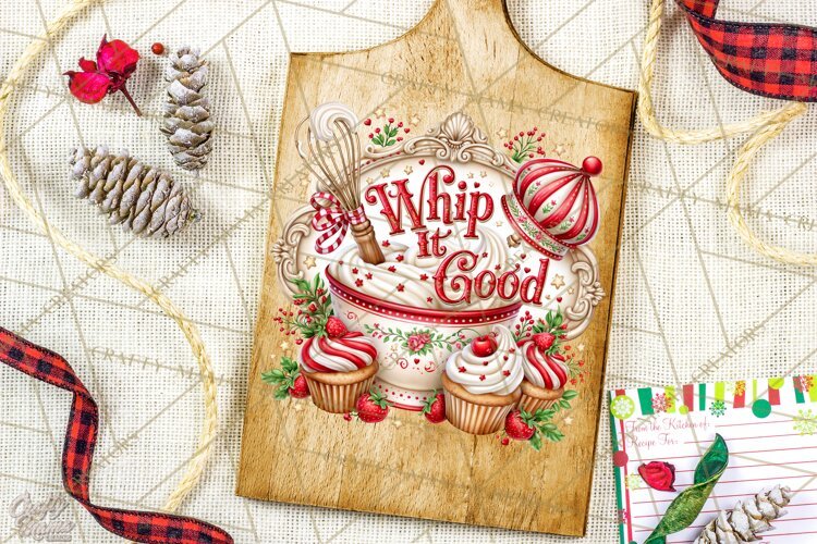 Kitchen Sayings, Cutting Board Quotes PNG, Vintage Tea Towel example image 1