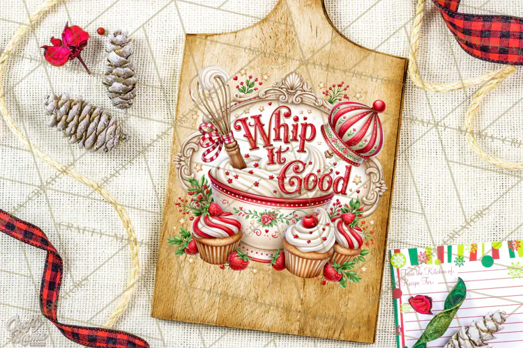 Kitchen Sayings, Cutting Board Quotes PNG, Vintage Tea Towel