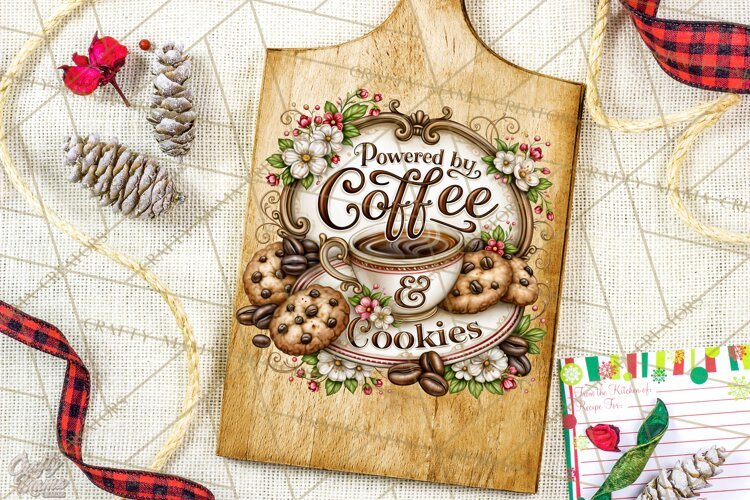 Kitchen Sayings, Cutting Board Quotes PNG, Vintage Tea Towel example image 1