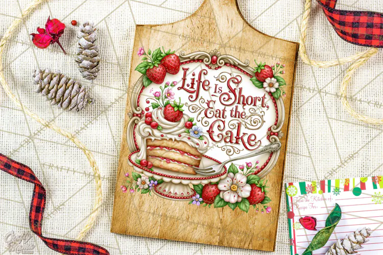 Kitchen Sayings, Cutting Board Quotes PNG, Vintage Tea Towel