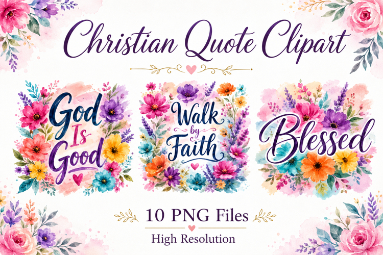 Christian Quote Clipart PNG, Faith Bible Verse Graphics