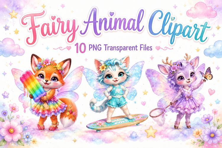 Fairy Animal Clipart, Cute Fantasy Animal PNG