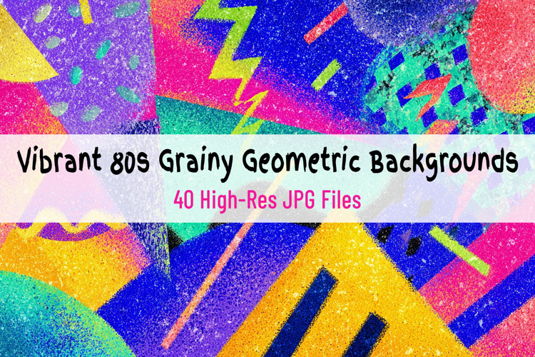 Vibrant 80s Geometric SprayPaint Backgrounds Pack