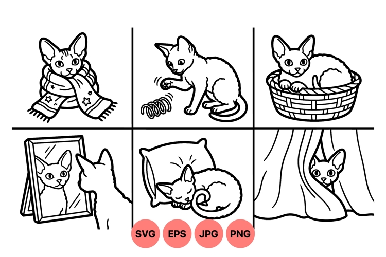 Sleeping Cat Drawing Image 20