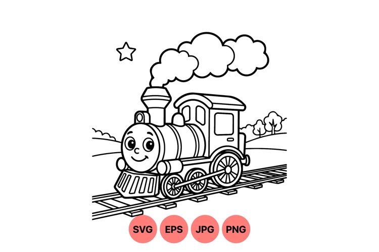 Train Clipart Black And White Image 13