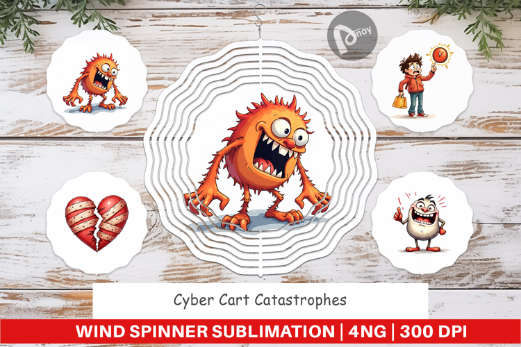 Cyber Cart Catastrophes Wind Spinner