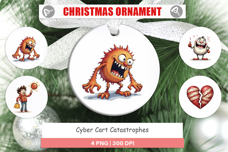 Cyber Cart Catastrophes Ornament