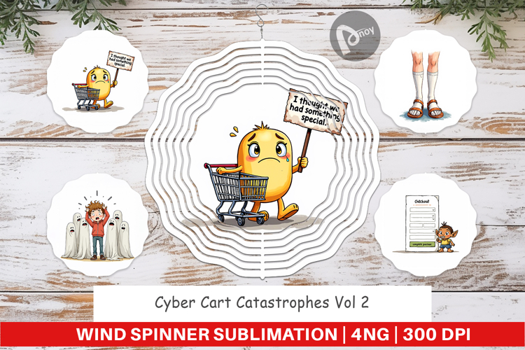 Cyber Cart Catastrophes Wind Spinner