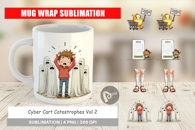 Cyber Cart Catastrophes Mug Wrap example image 1