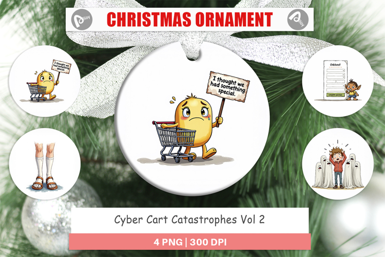 Cyber Cart Catastrophes Ornament