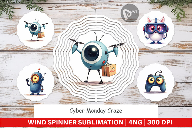 Cyber Monday Craze Wind Spinner example image 1