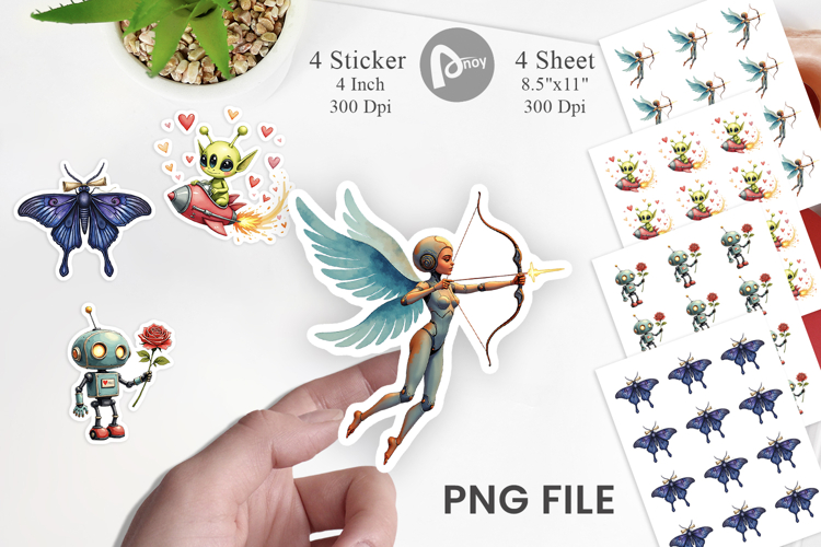 Cybernetic Cupids Messengers Sticker