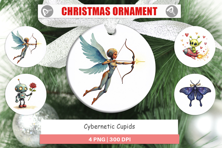 Cybernetic Cupids Messengers Ornament