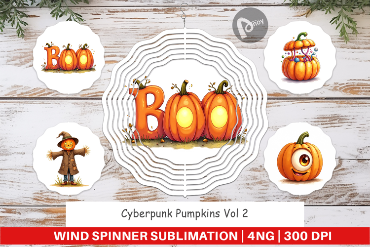 Cyberpunk Pumpkins Wind Spinner
