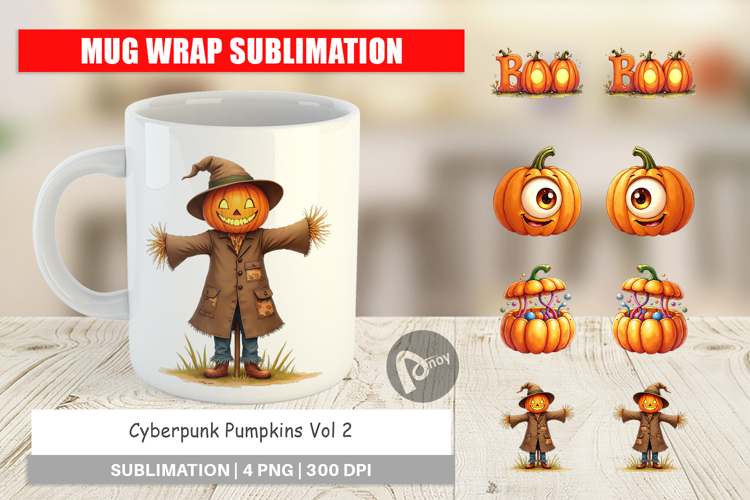 Cyberpunk Pumpkins Mug Wrap