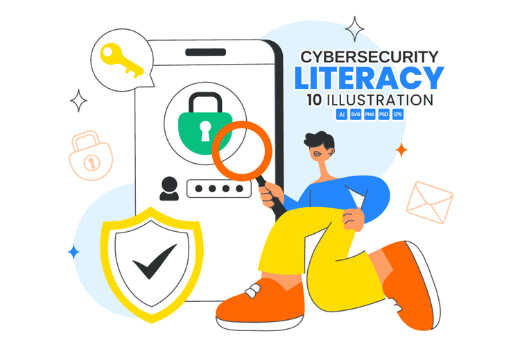 10 Cybersecurity Literacy Illustration