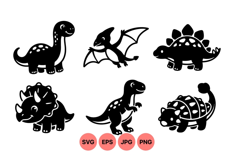 Silhouette Dinosaur Clipart Image 3