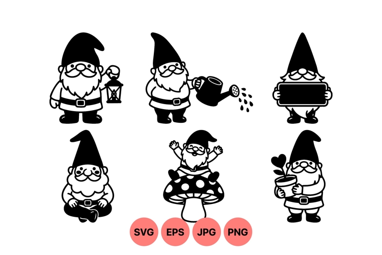 Gnome Svg Black And White Image 23