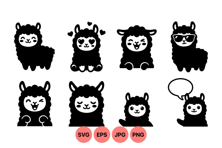 Cute Llama Clipart 