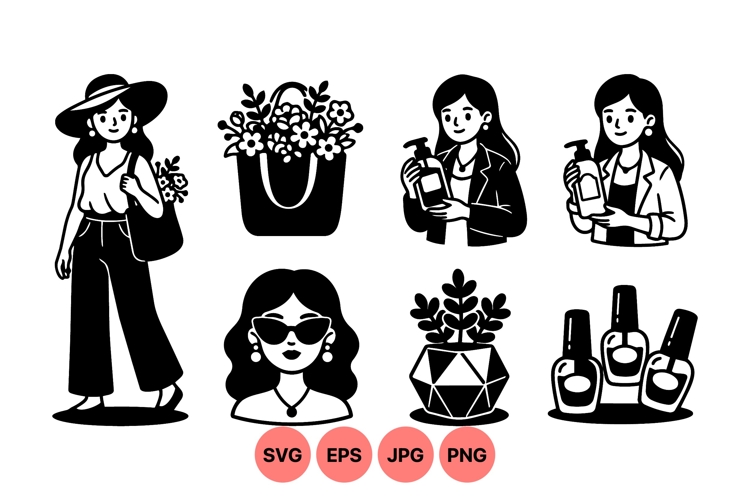 Flower Clipart Black And White Image 13