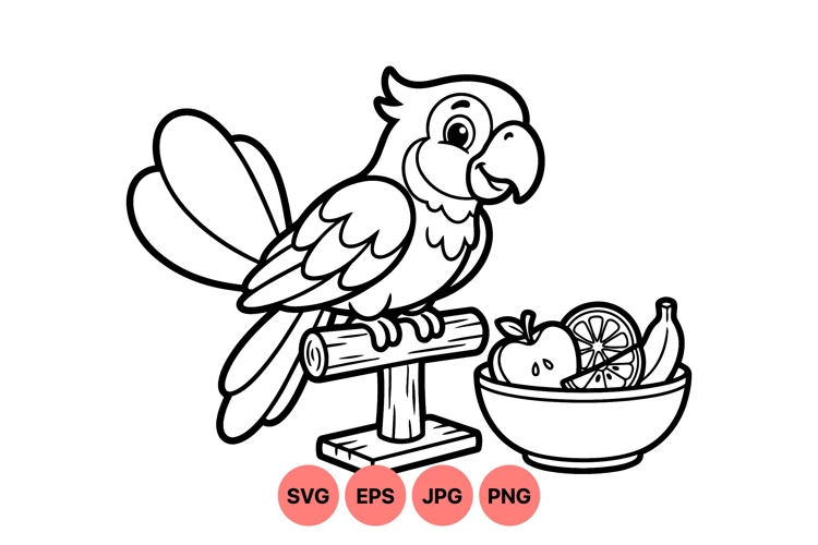 Bird Clipart Black and White Image 4