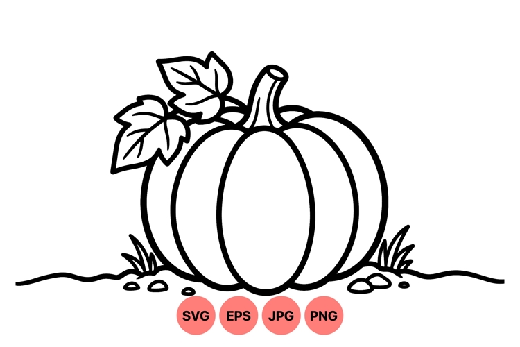 Pumpkin Black And White Clipart
